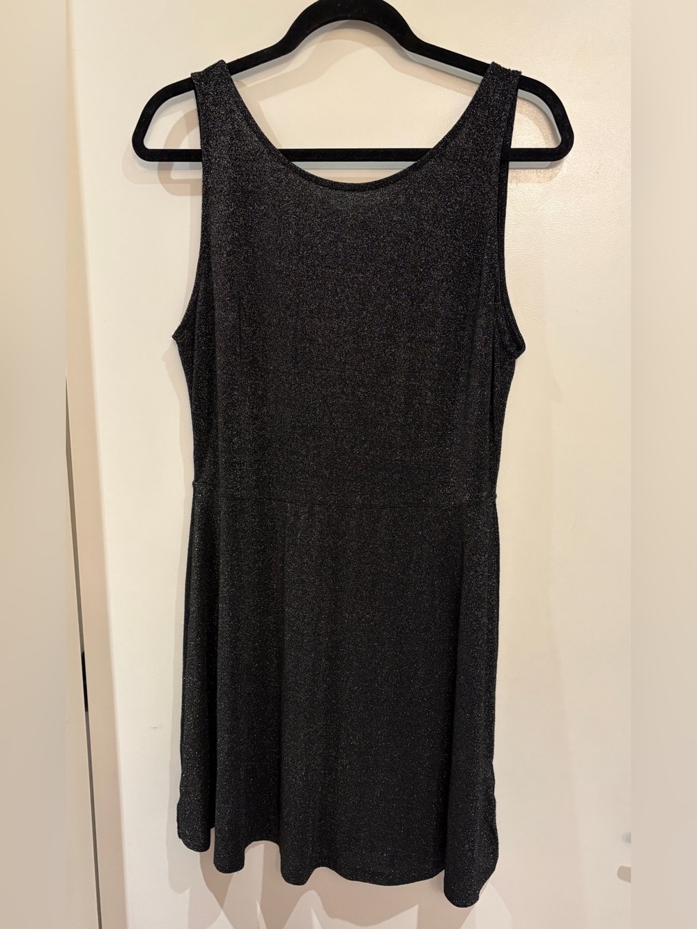Shimmery Black Metallic Mini Dress